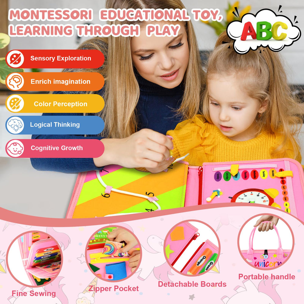 Pnooe child playing in car seat using board to stay engaged and quiet during travel