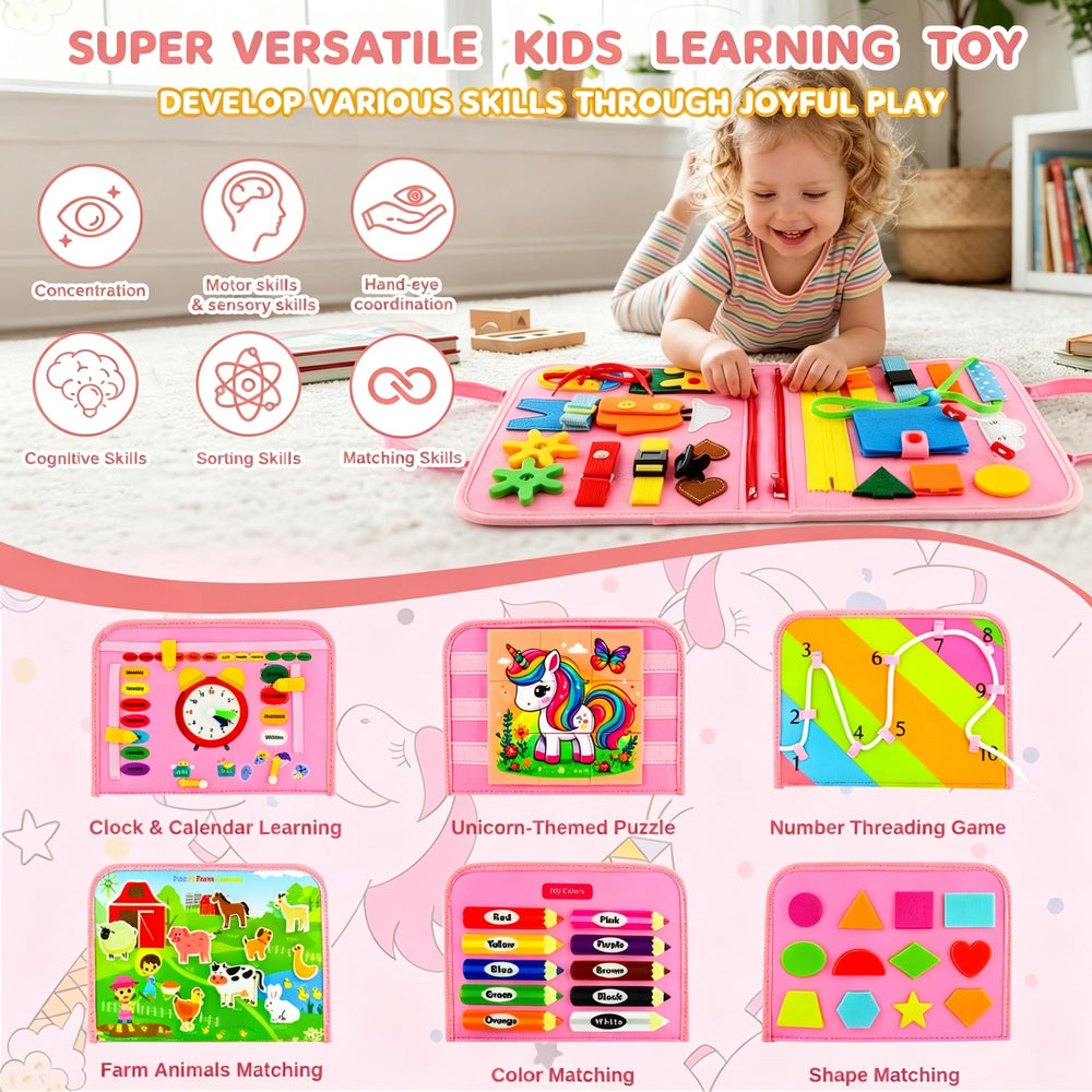 Pnooe dressing skills page detail with buttons and zips to improve fine-motor coordination