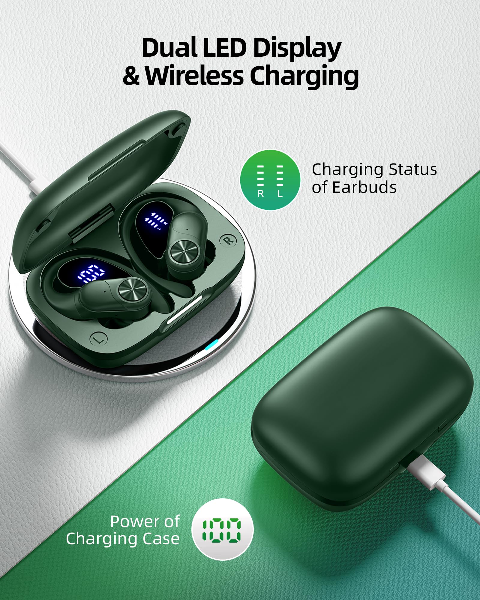 PocBuds soft earhook close-up for secure comfortable fit benefit