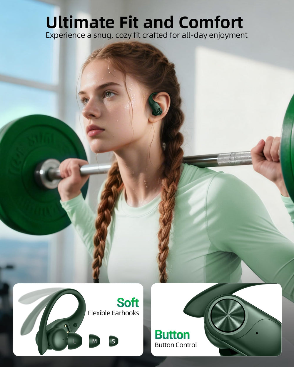 PocBuds next to smartphone showing scale and portable convenience