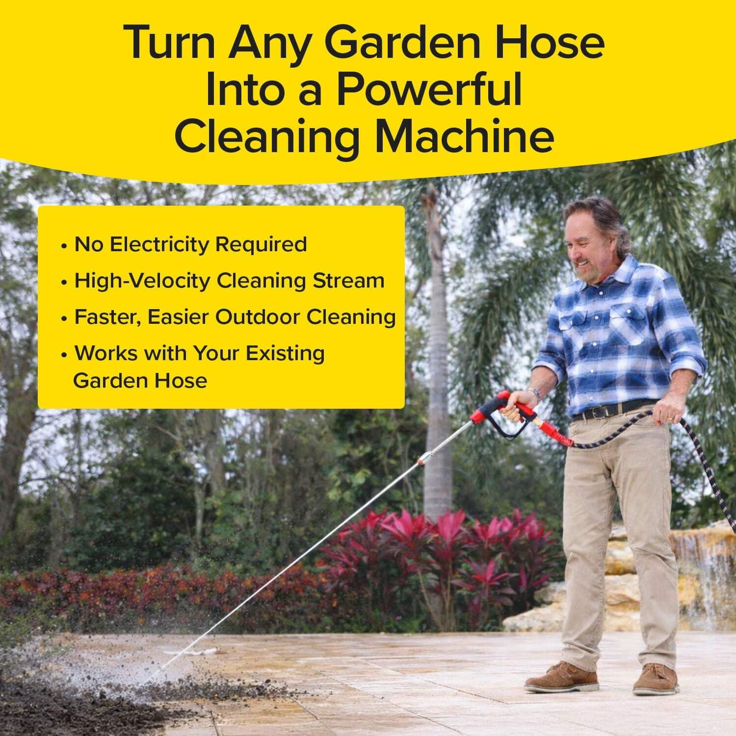 Pocket Hose Arrow close-up of four color-coded tips, quick tip changes benefit