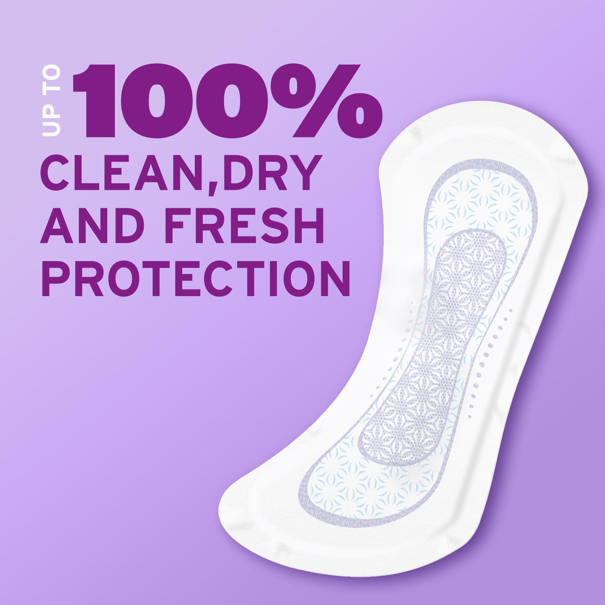 Poise label highlighting FreshSense technology for up to 12 hours odor control