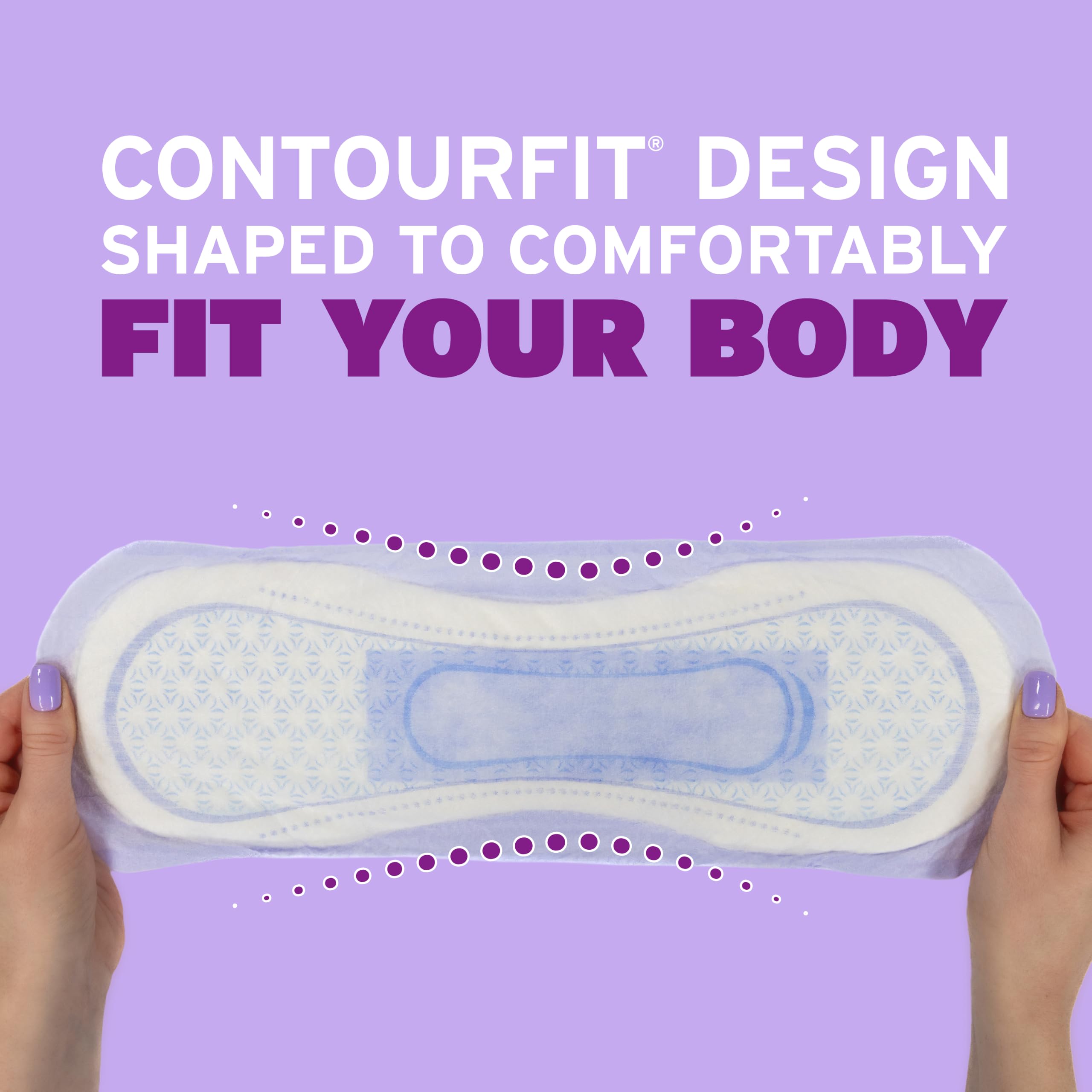 Poise packaging back label details showing absorbency and usage info