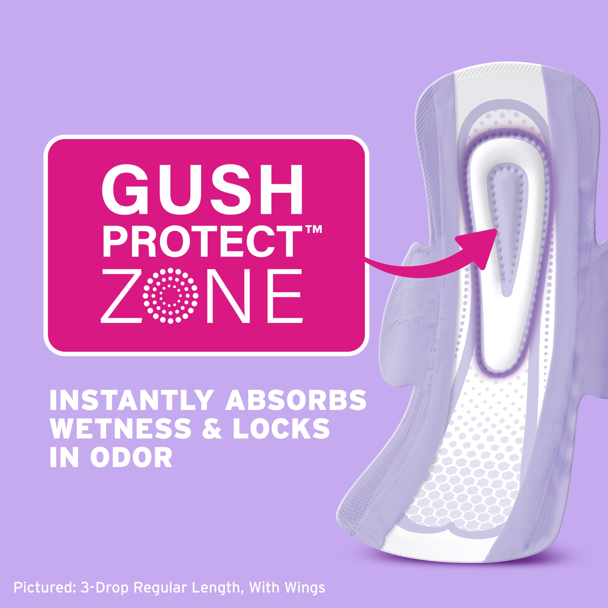 Poise side profile demonstrating thin pad for discreet comfortable wear