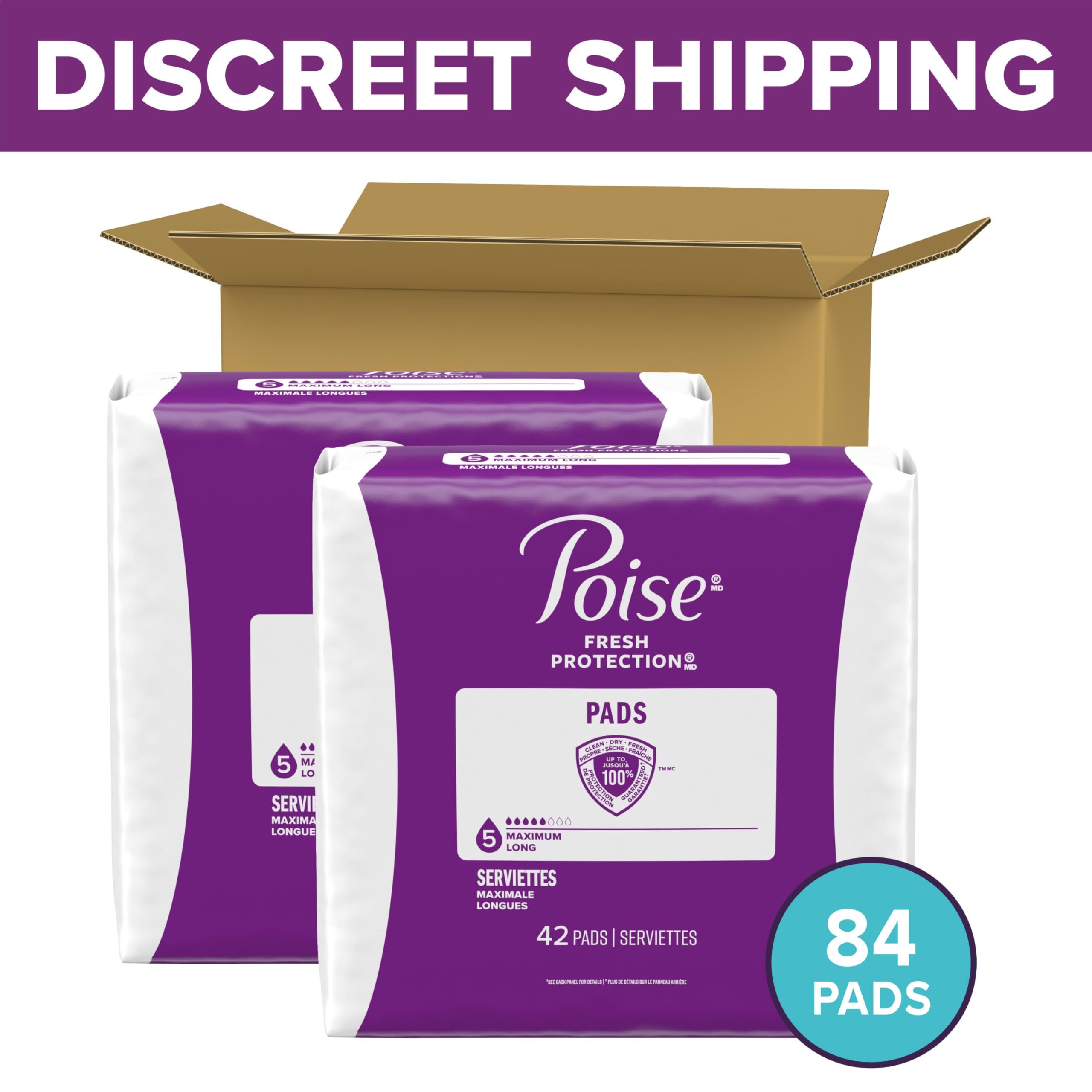 Poise pad top layer close-up showing moisture-wicking surface for dryness