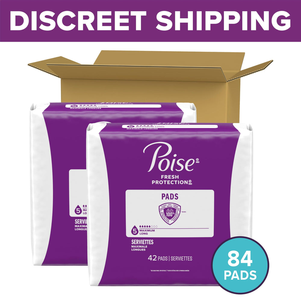 Poise pad top layer close-up showing moisture-wicking surface for dryness