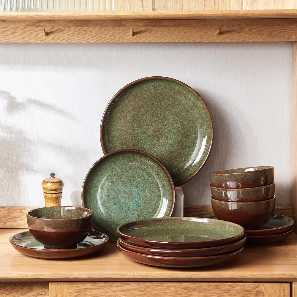 Pokini stacked plates demonstrating space-saving storage and durability