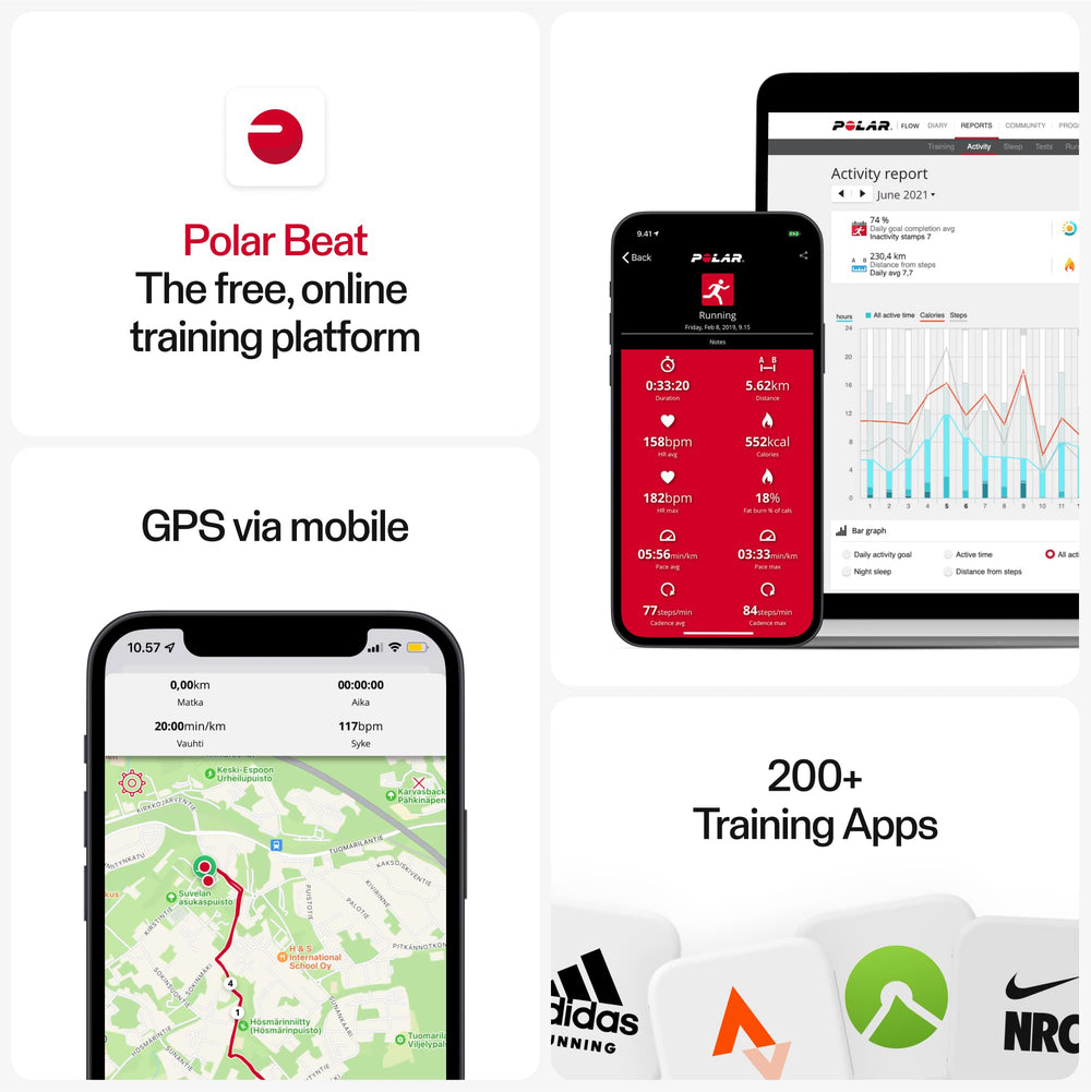 POLAR H9 in gym setup streaming to bike computer and smartphone simultaneously