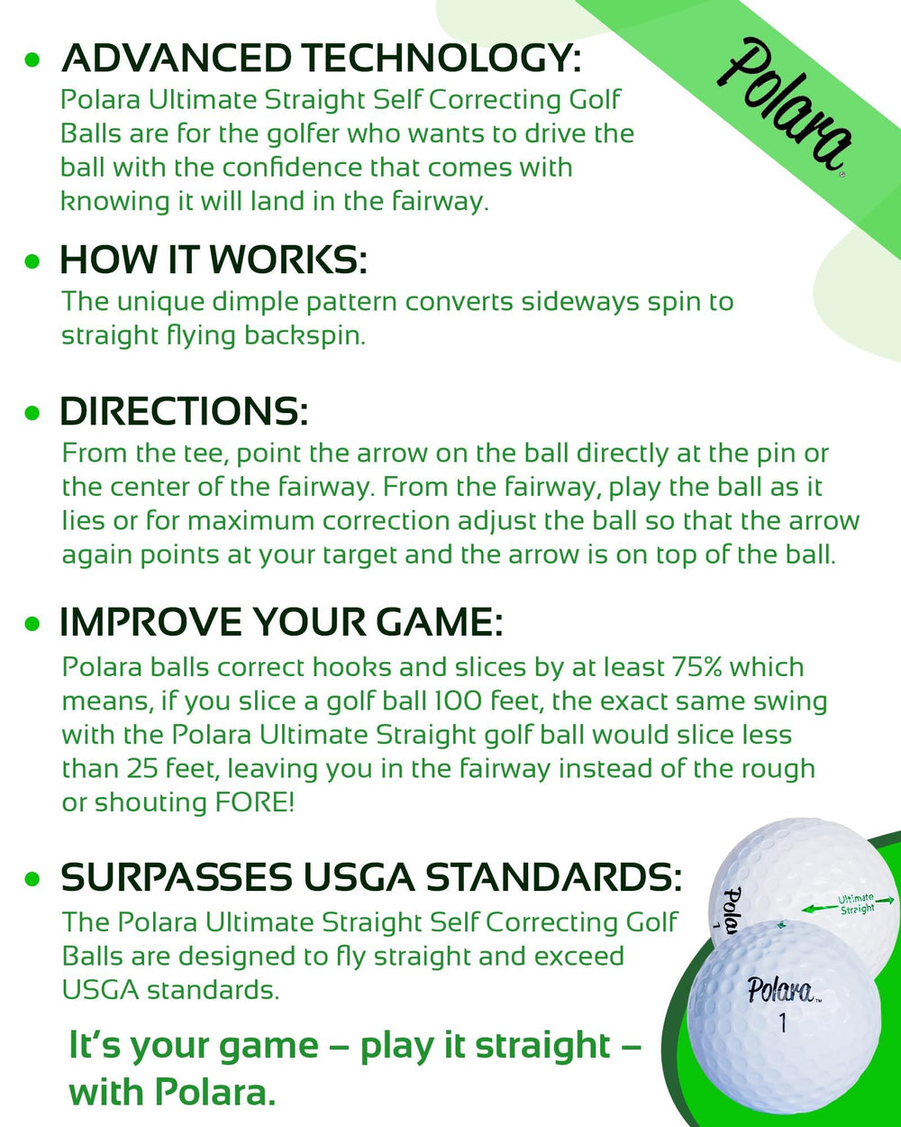 Polara near wedge on green demonstrating predictable spin and approach control