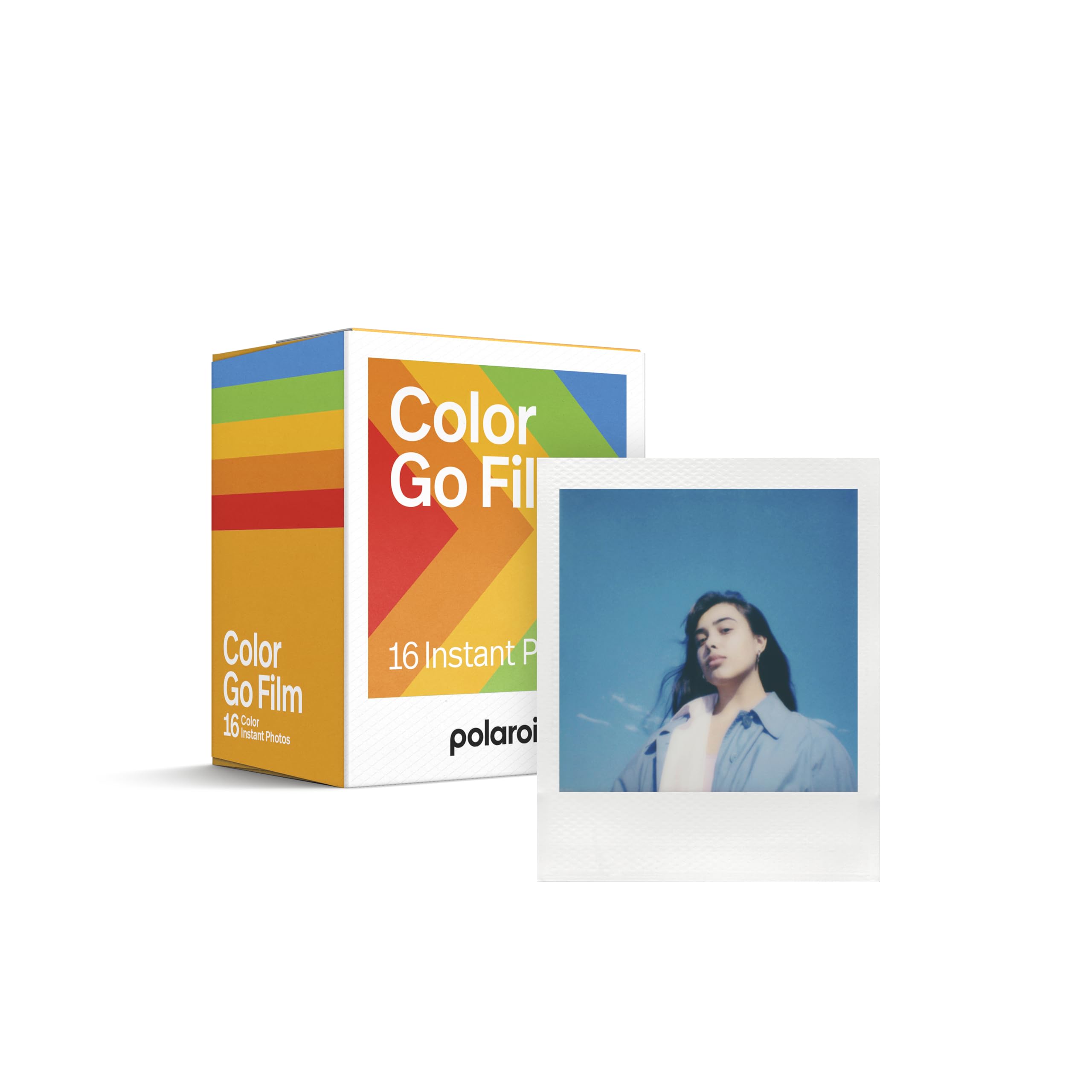 Polaroid Go front packaging showing brand and clear contents benefit