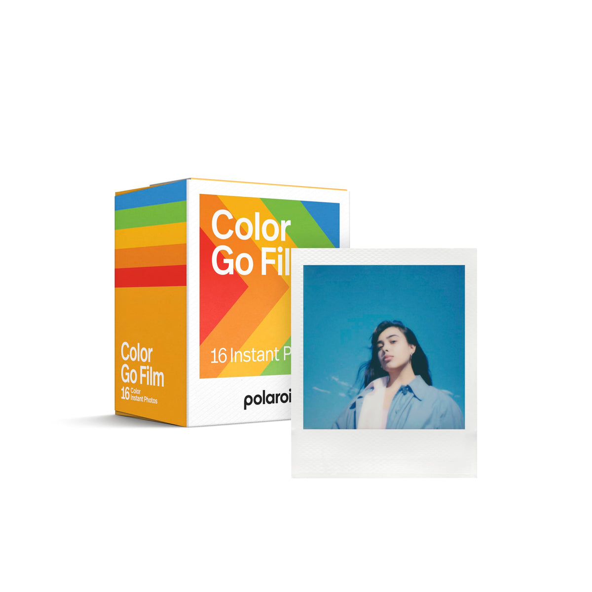 Polaroid Go front packaging showing brand and clear contents benefit