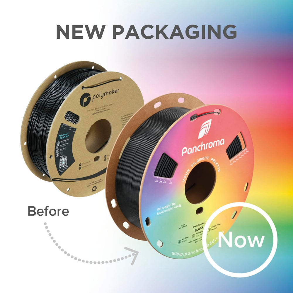 Polymaker Panchroma Starlight rolled filament texture close-up and benefit tangle-free feeding