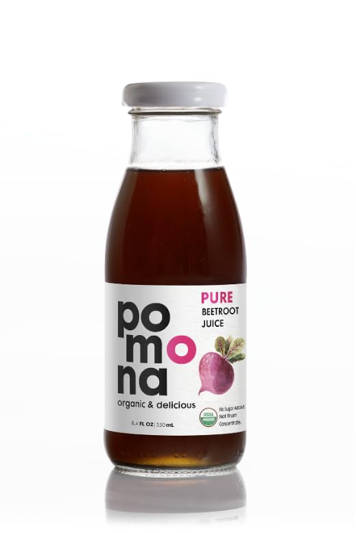 Pomona Organic bottle next to ruler to show 8.4 oz size for portion clarity