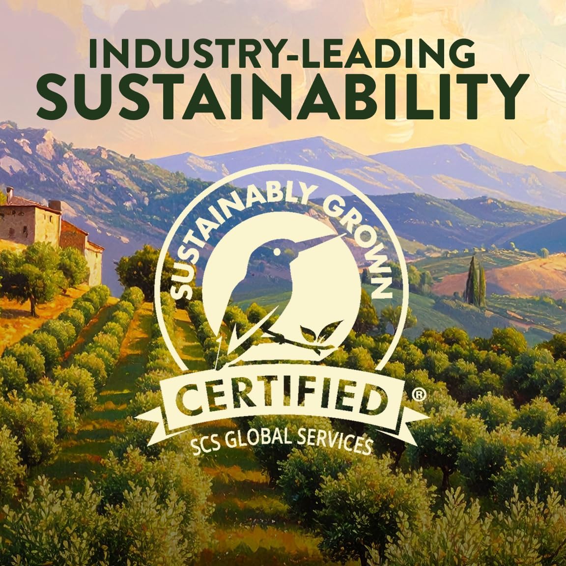 Pompeian robust back label and certifications emphasizing authenticity and trust