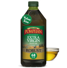 Pompeian robust front label showing brand and bold flavor benefit