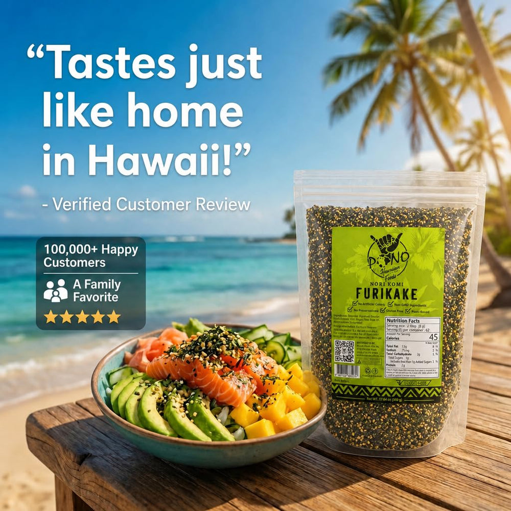 Pono Hawaiian next to measuring spoon for portion reference and ease of use