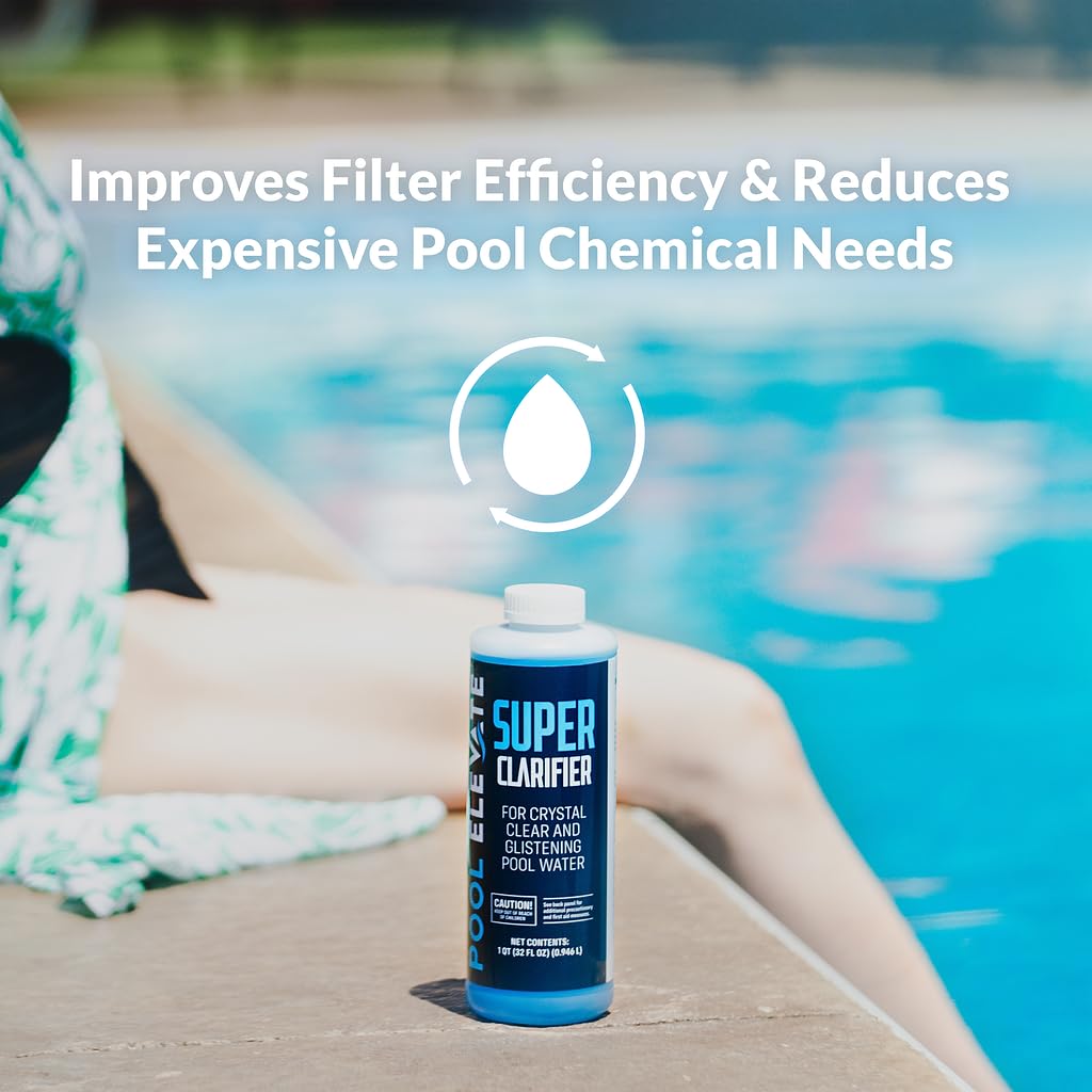 POOL ELEVATE being poured into pool showing easy application for faster clarity