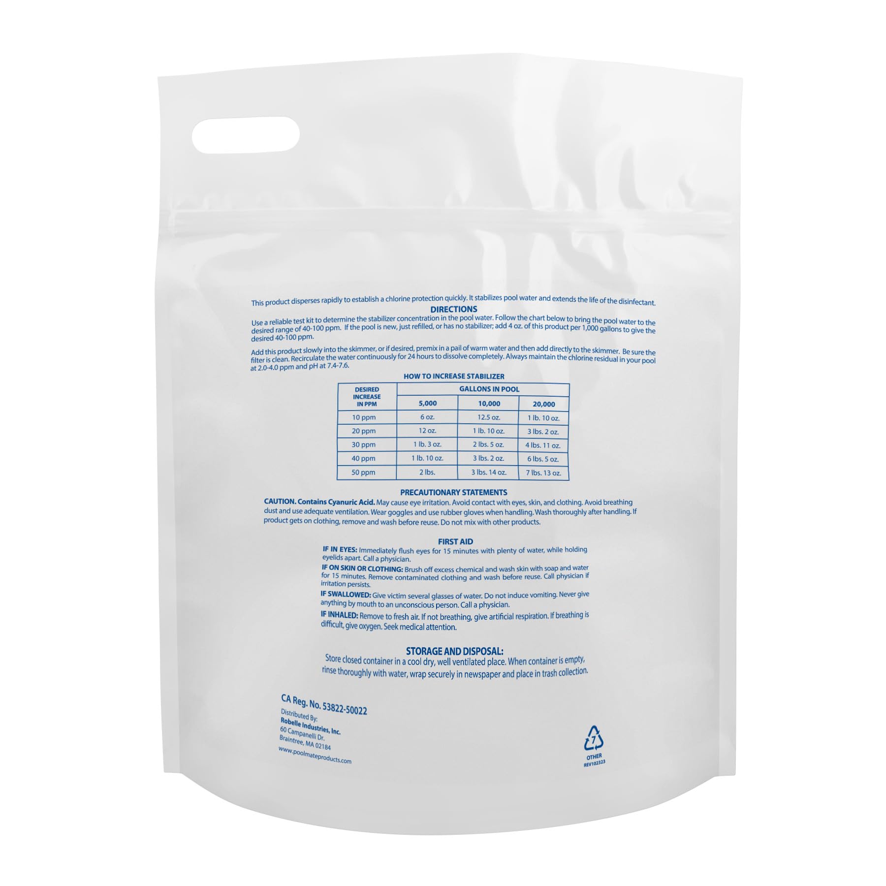 Pool Mate close-up granules demonstrating fast dissolution benefit