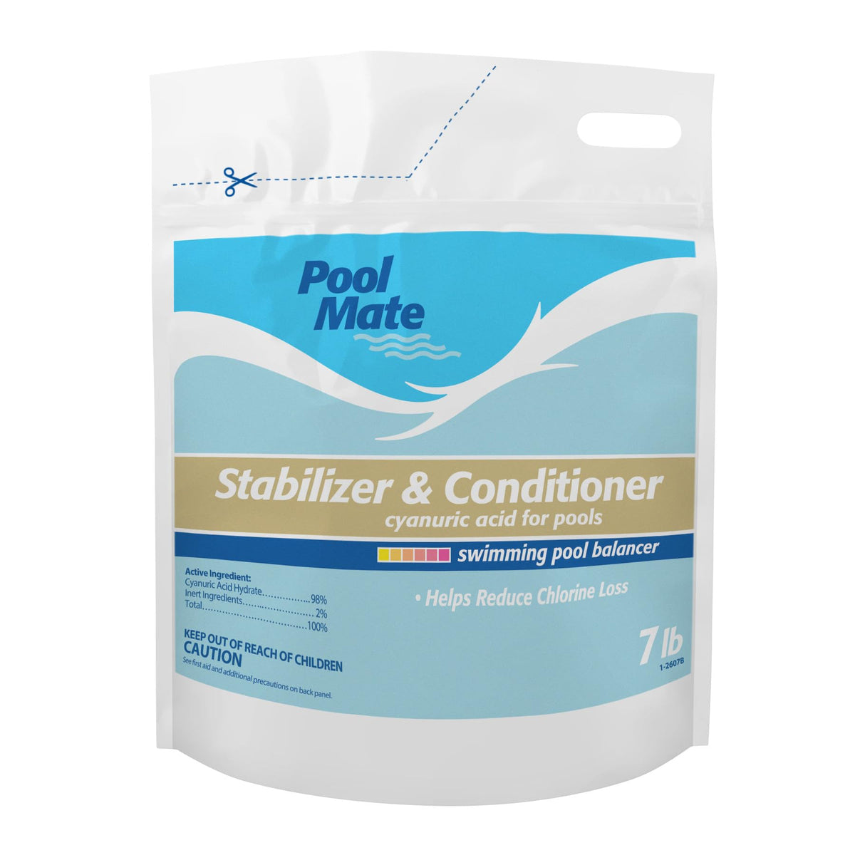 Pool Mate front packaging showing product and usage benefit