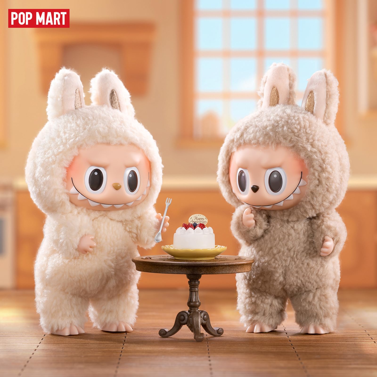 POP MART figure held in hand showing 6.7-inch scale for desktop display