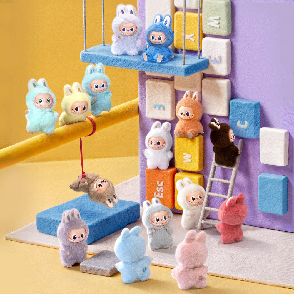 POP MART shelf display lifestyle scene promoting decorative appeal