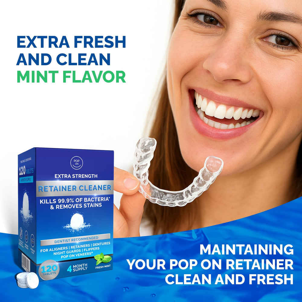 POP ON VENEERS individually wrapped tablets and travel pouch for portability benefit