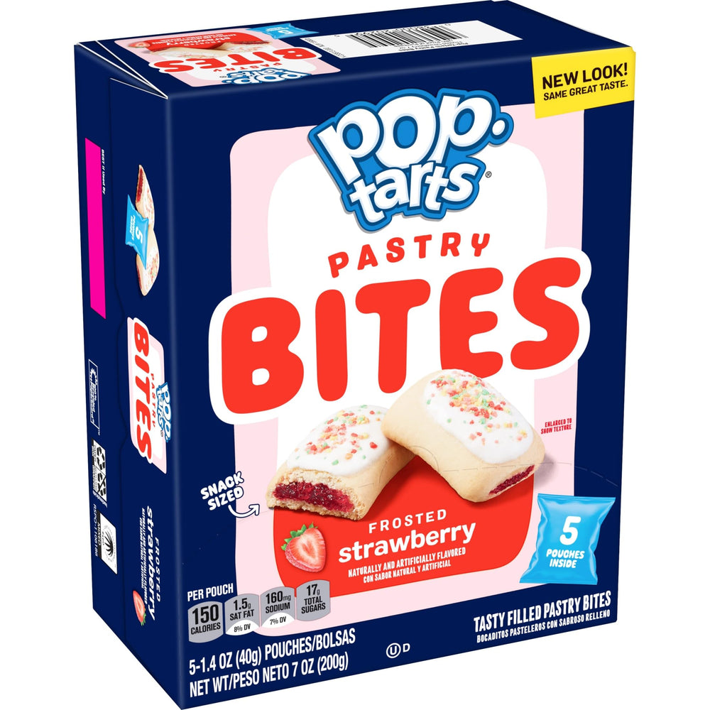 Pop-Tarts pouches stored on a pantry shelf indicating shelf-stable storage