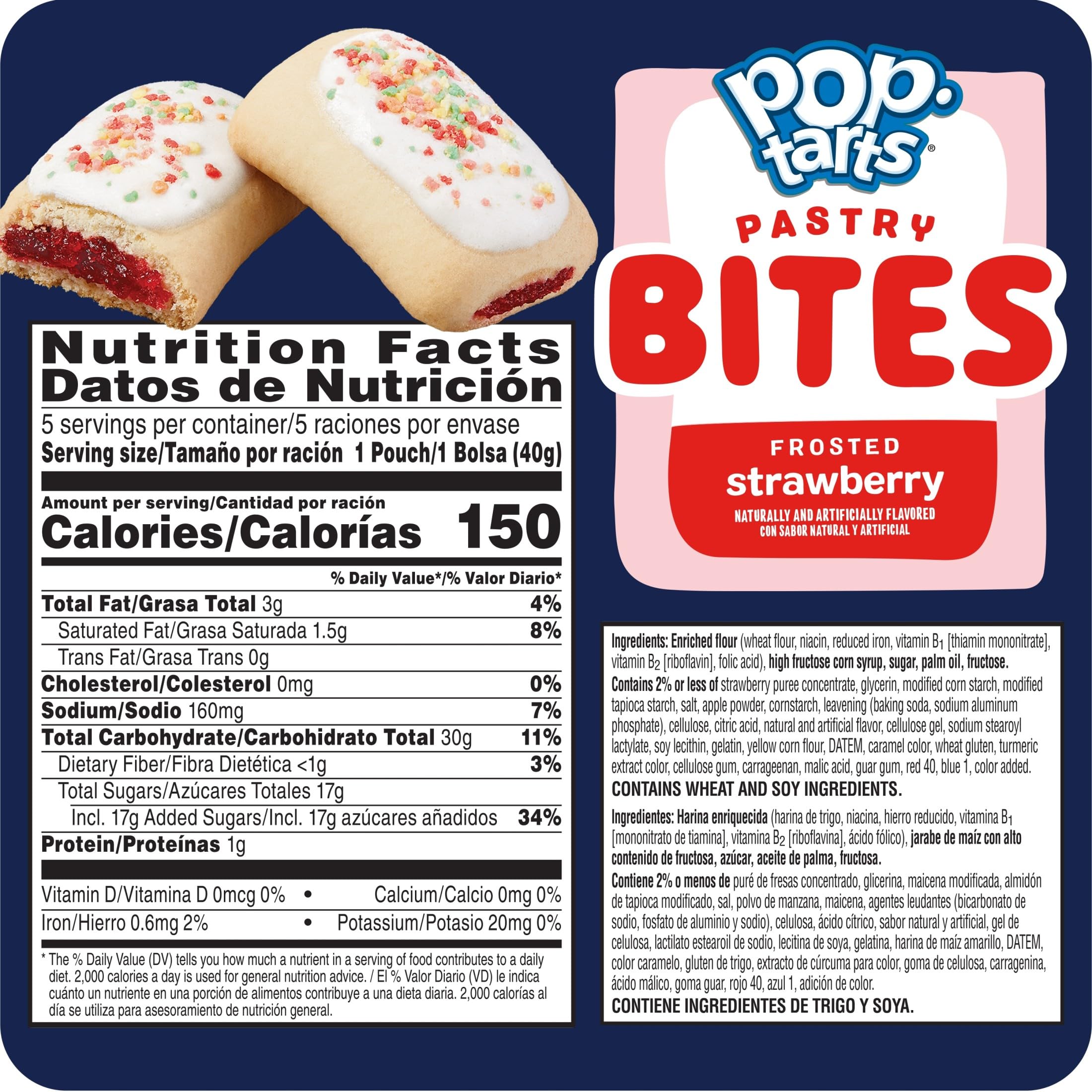 Open Pop-Tarts pouch with bite-sized pastries ready to eat for quick snacks