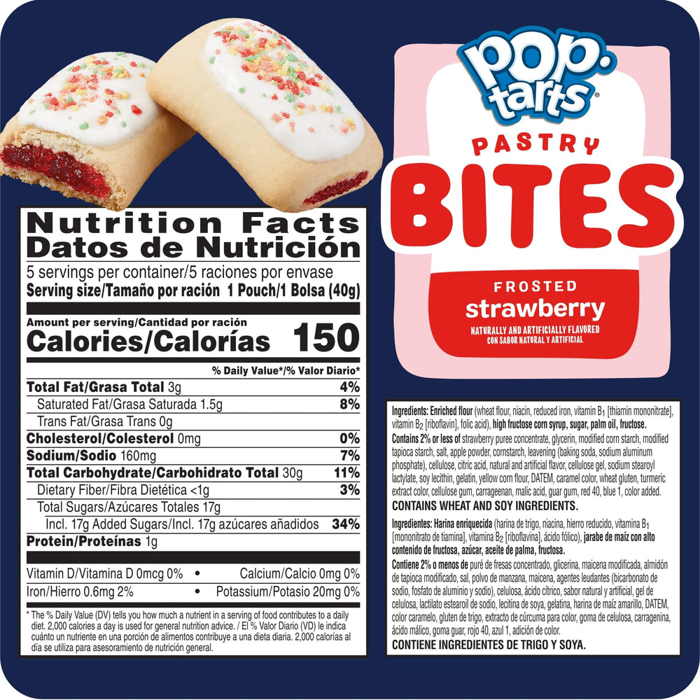 Open Pop-Tarts pouch with bite-sized pastries ready to eat for quick snacks