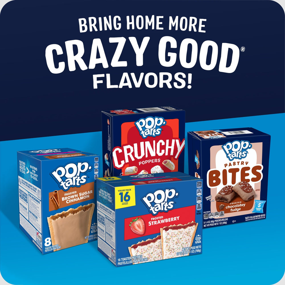 Hand holding a Pop-Tarts pouch to show size and portability for on-the-go