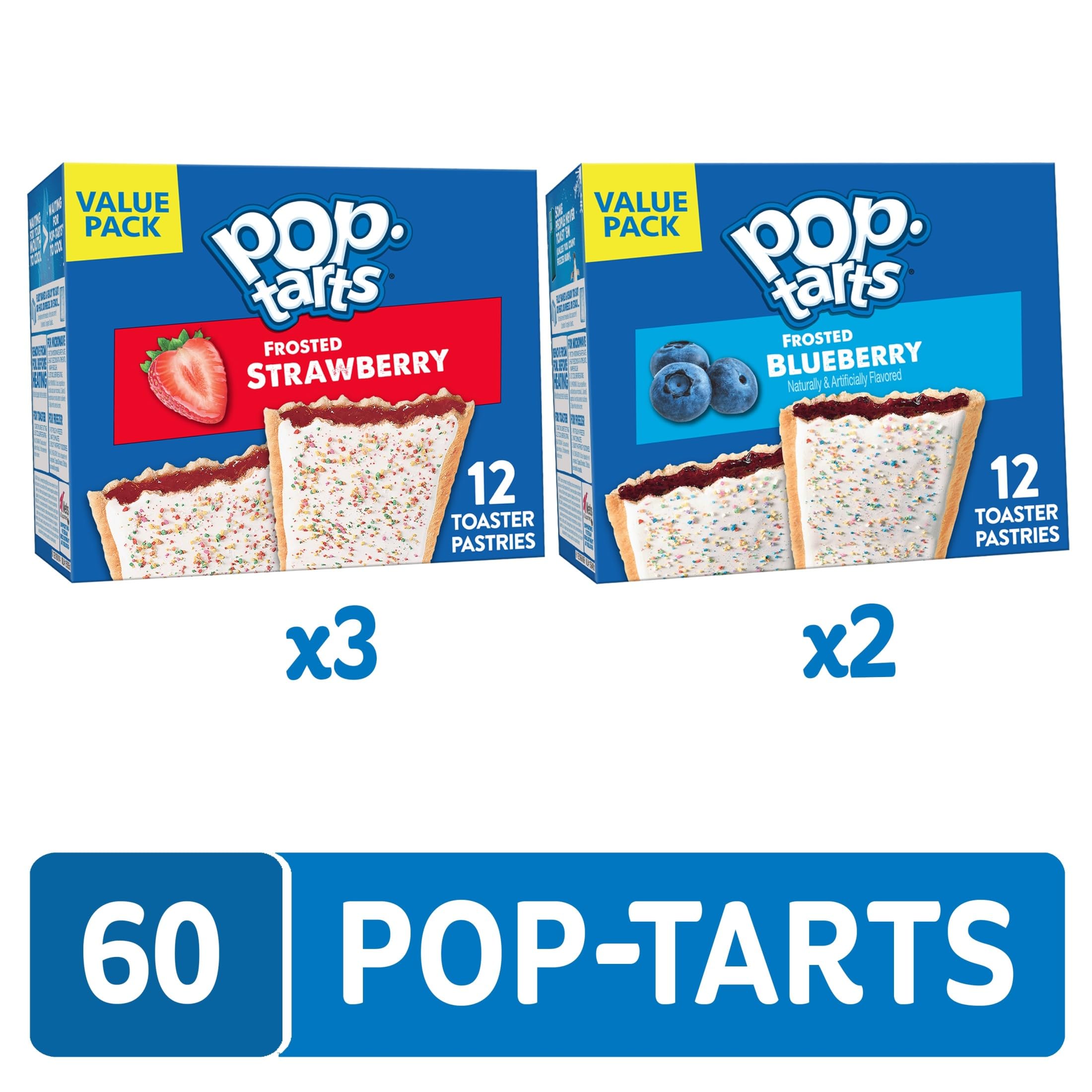 Split Frosted Blueberry Pop-Tart showing blueberry filling — Pop-Tarts delivers sweet-tart taste