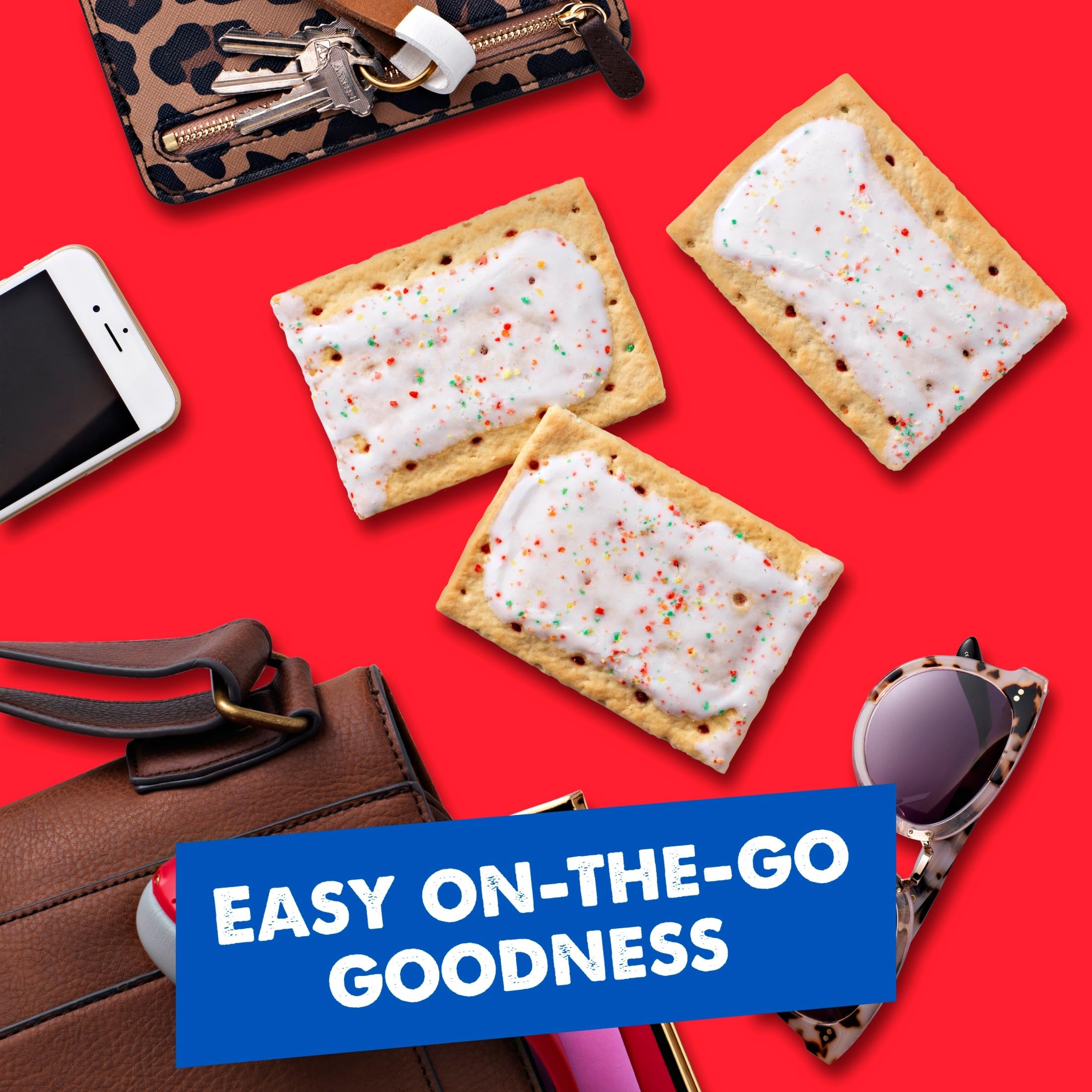 Close detail of frosted crust texture and sprinkles — Pop-Tarts frosted topping adds sweetness