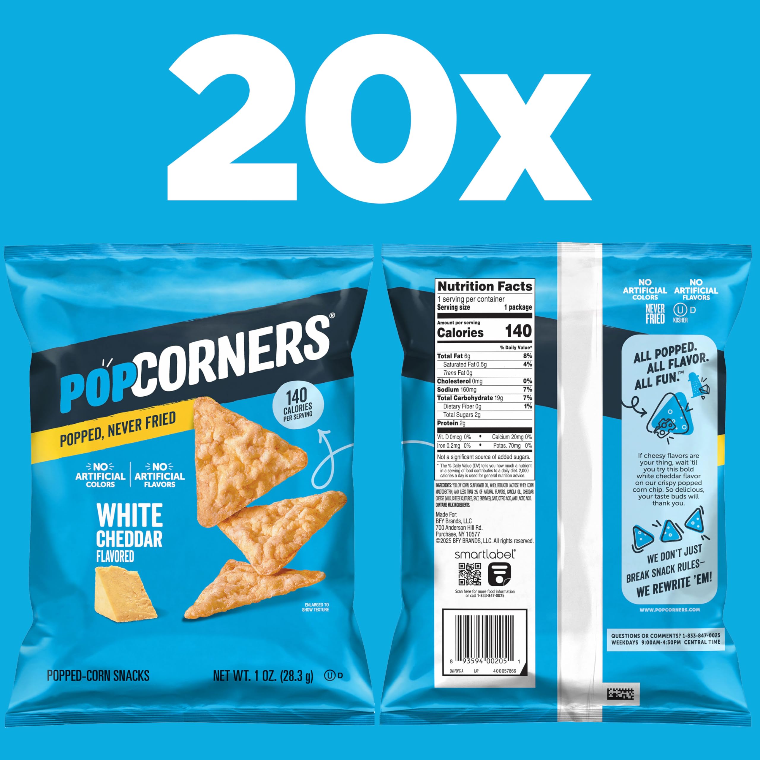 PopCorners white cheddar close-up of texture and seasoning for bold flavor