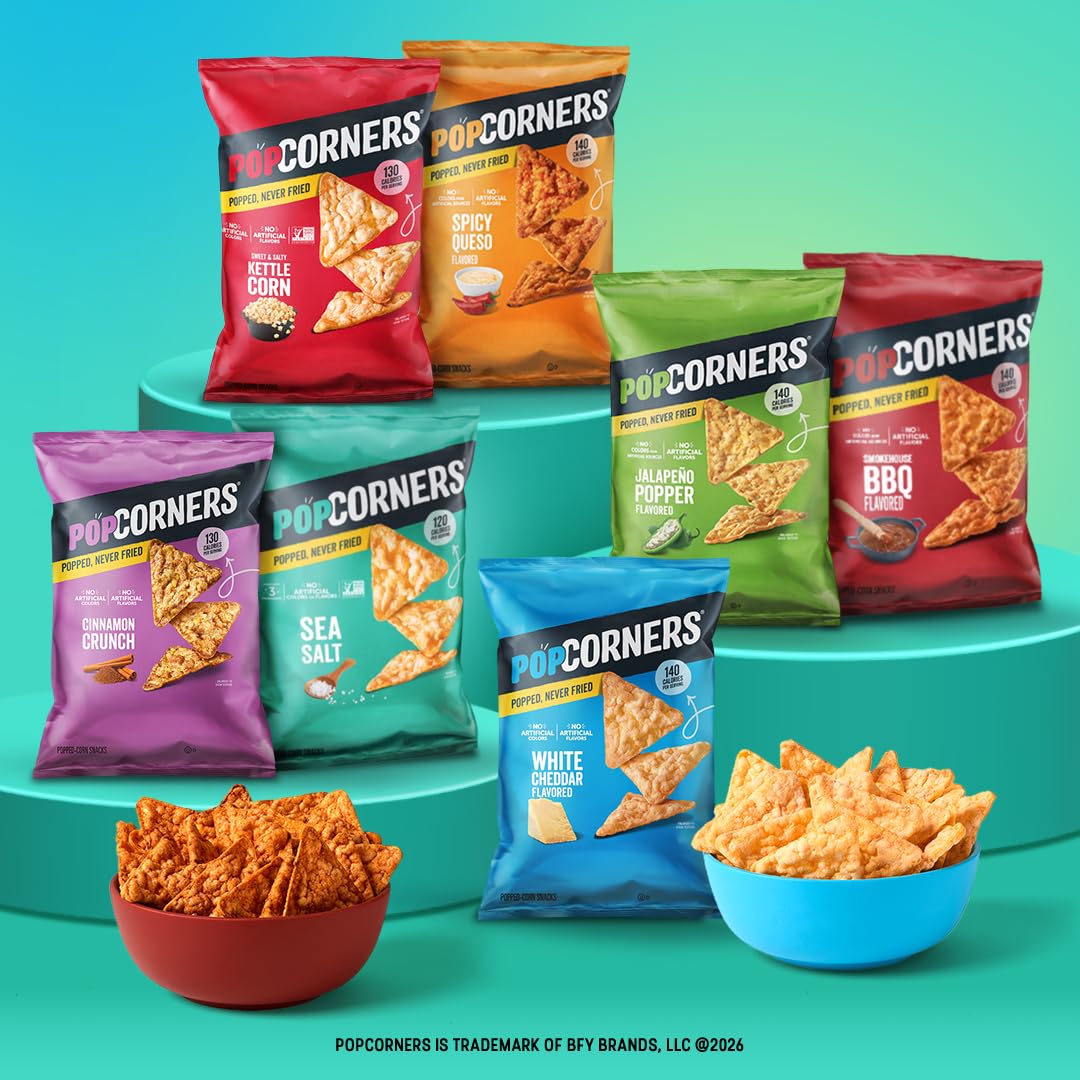 PopCorners white cheddar alongside a sandwich for a quick savory snack