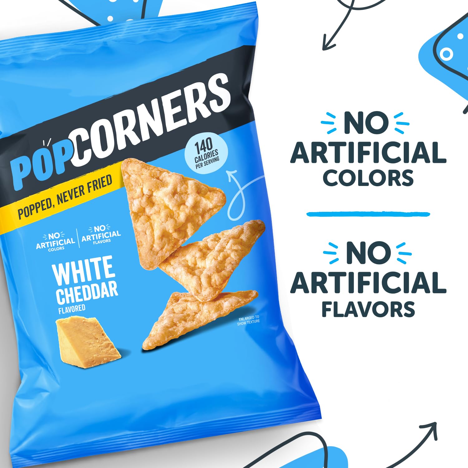 PopCorners white cheddar pouch inside a lunchbox for easy portability
