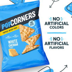 PopCorners white cheddar pouch inside a lunchbox for easy portability