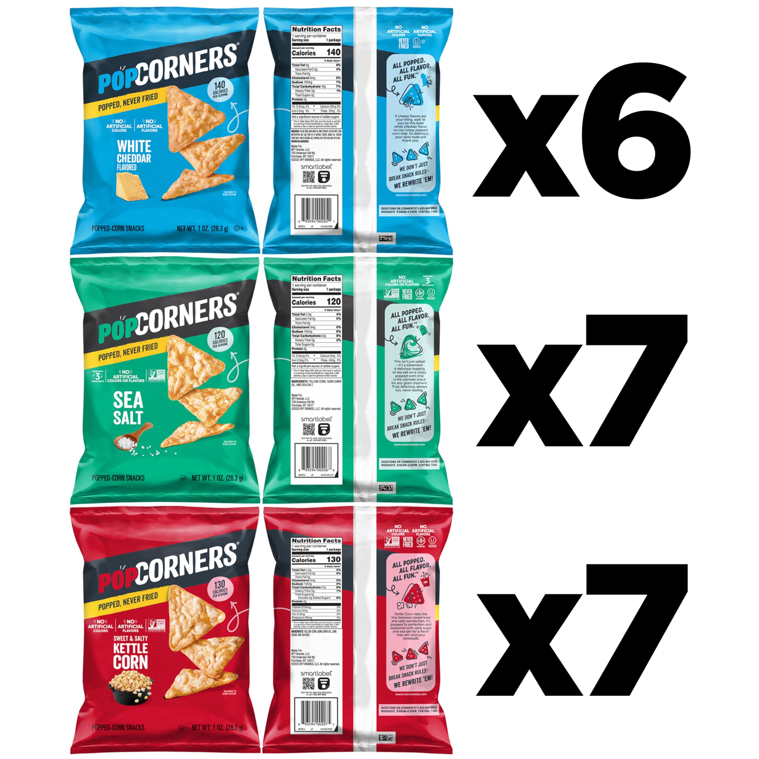 PopCorners white cheddar seasoning detail showing bold flavor and cheese appeal