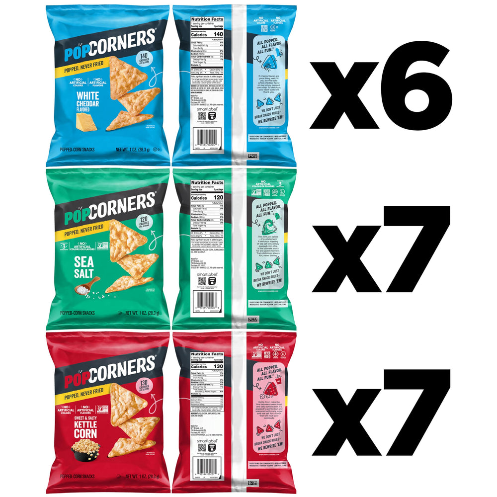 PopCorners white cheddar seasoning detail showing bold flavor and cheese appeal