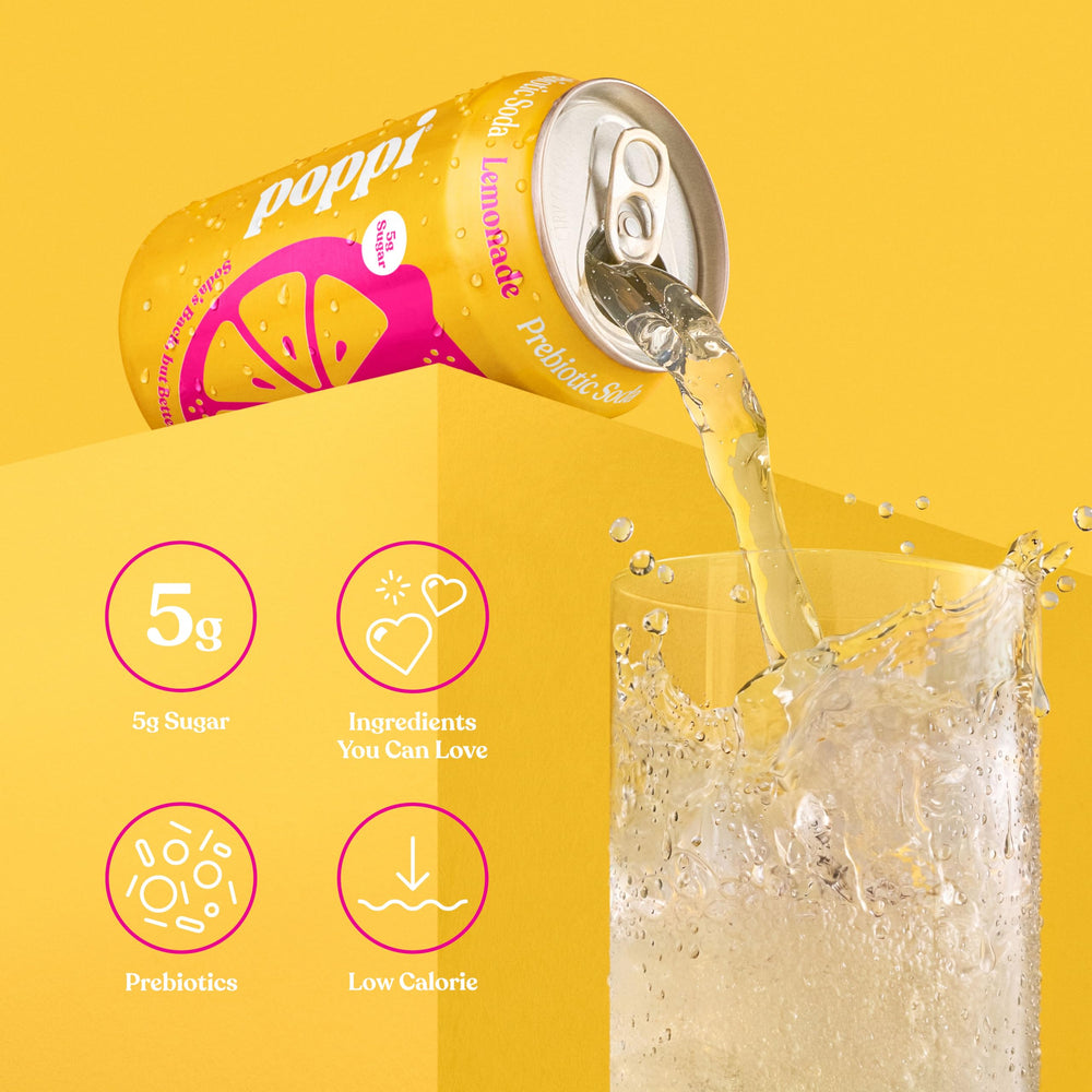 Poppi Bombshells close-up of carbonation bubbles showing fizzy texture and refreshment
