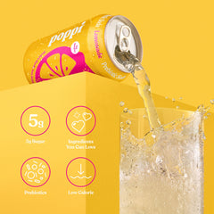 Poppi Bombshells close-up of carbonation bubbles showing fizzy texture and refreshment