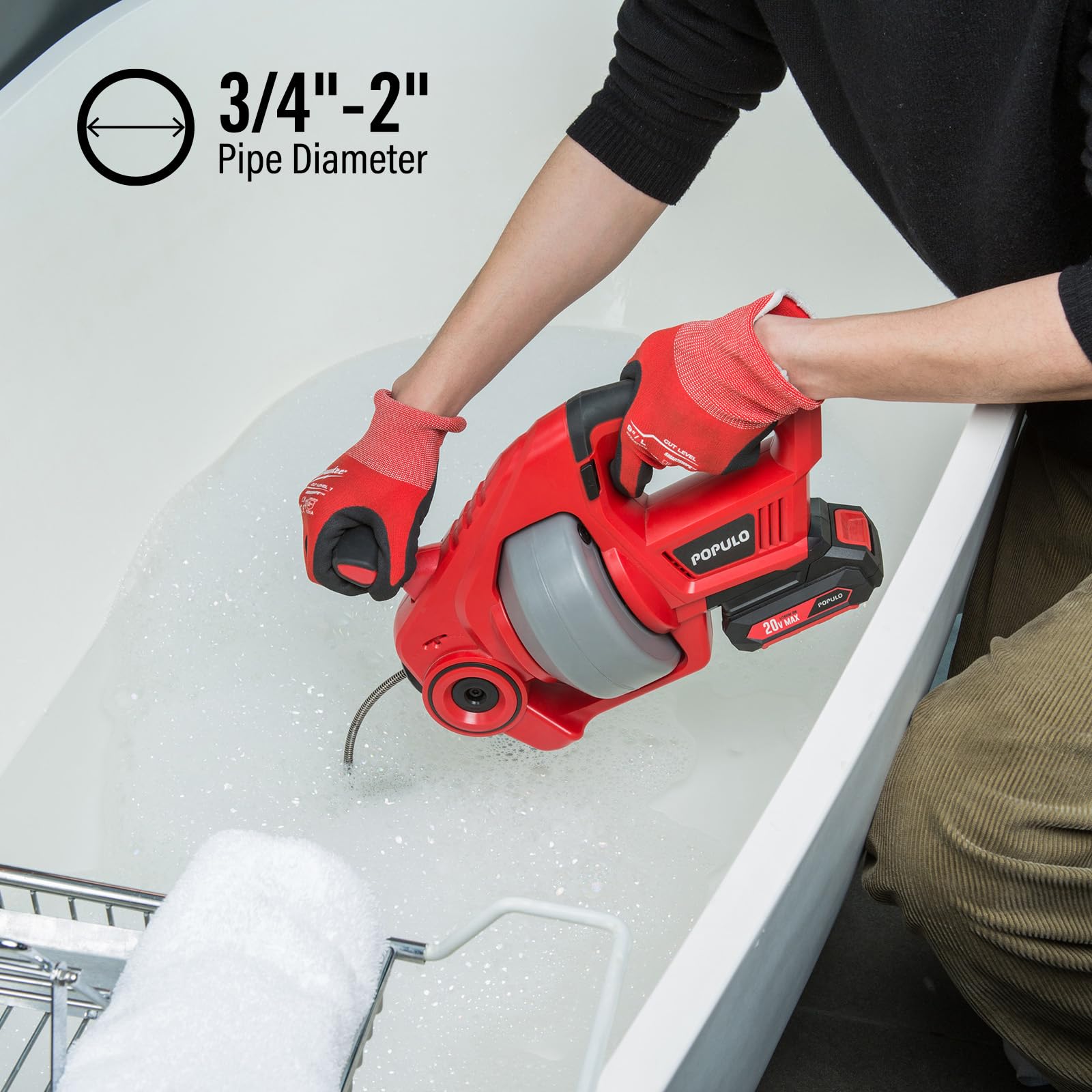 populo scale comparison with hand illustrating compact size and easy handling benefit