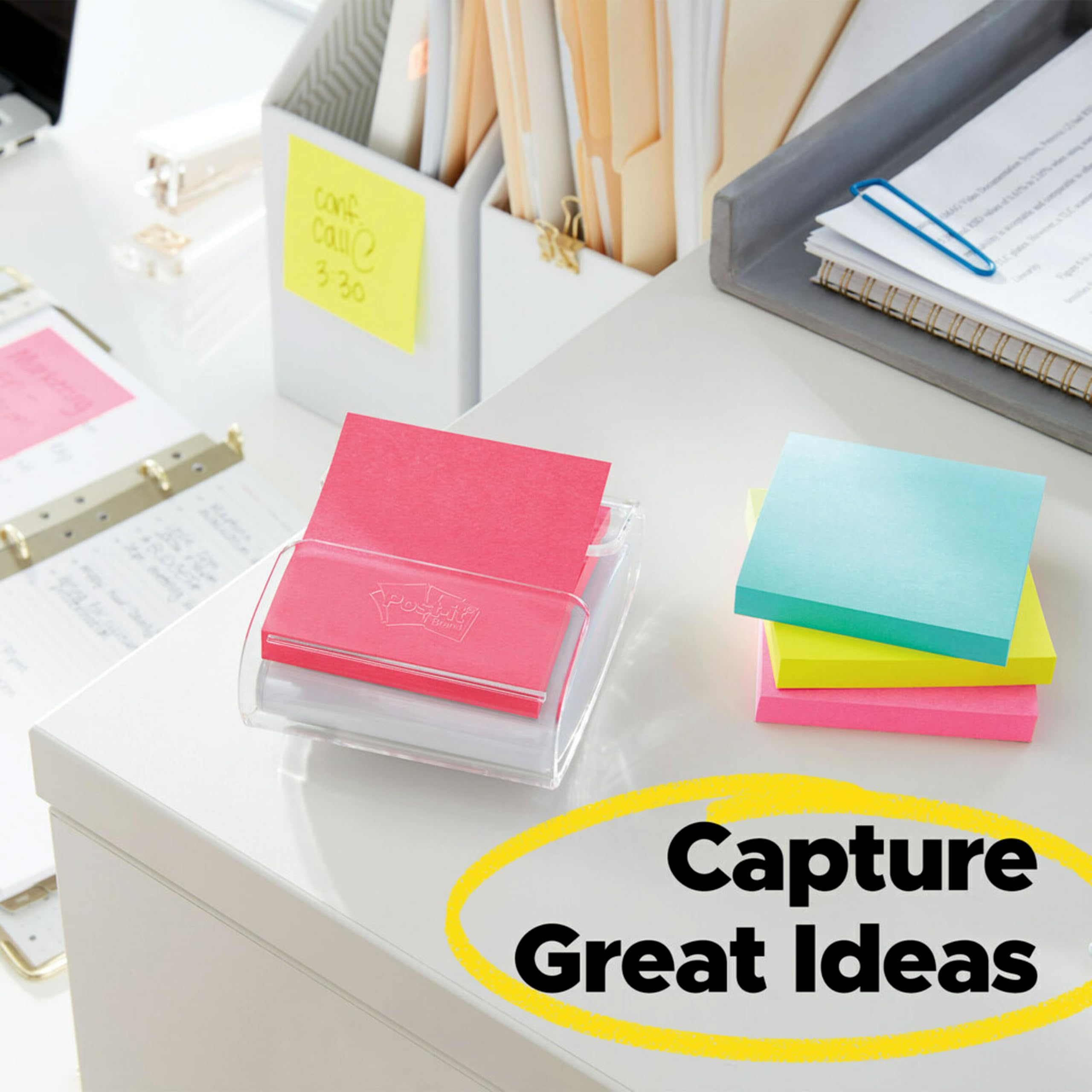 Post-it color assortment layflat illustrating vibrant Poptimistic colors for visibility benefit