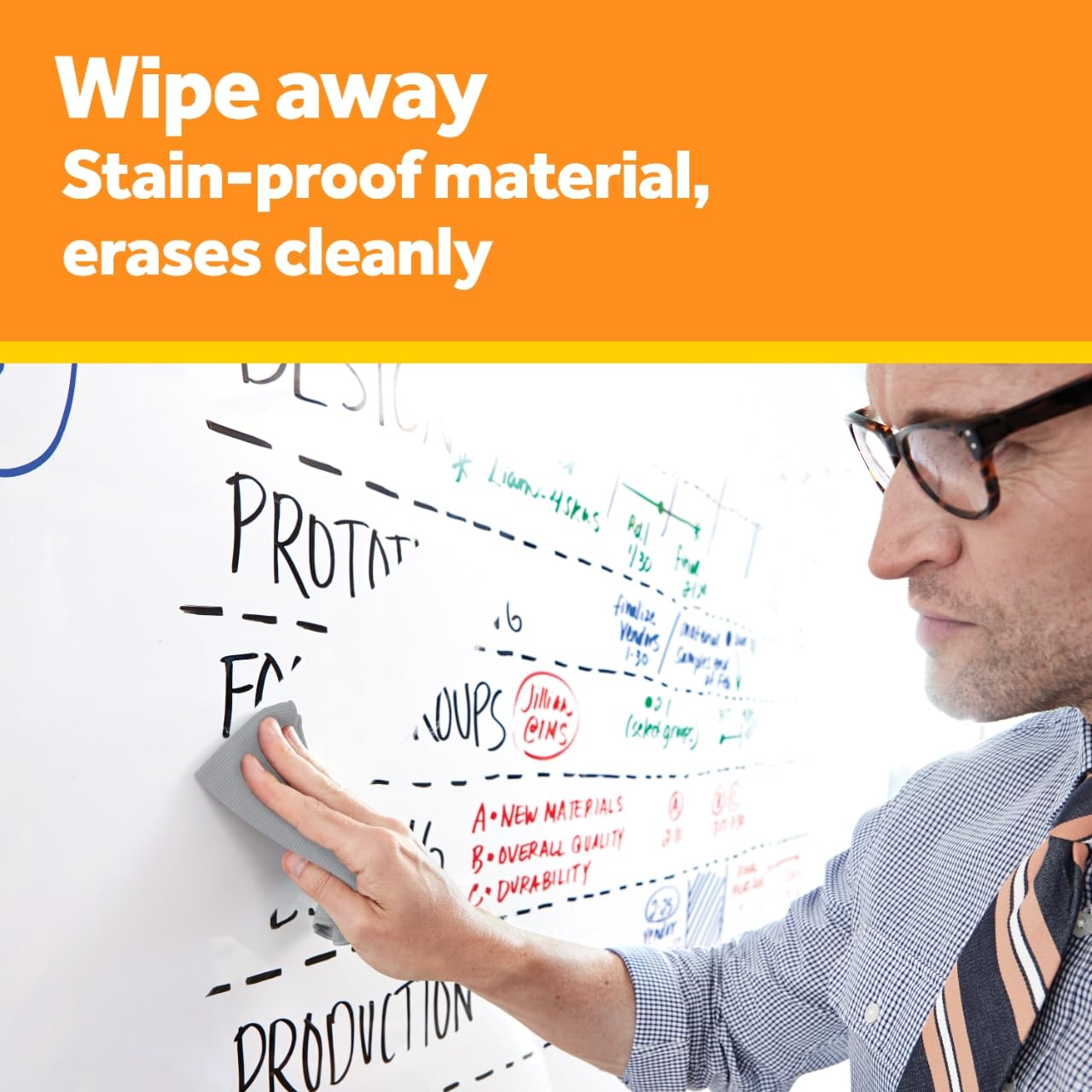 Post-it film paired with Post-it Super Sticky Notes for organized ideas