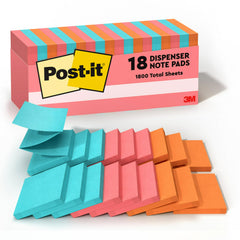 Post-it Poptimistic front packaging showing bright colors and 18 pads benefit quick stocking