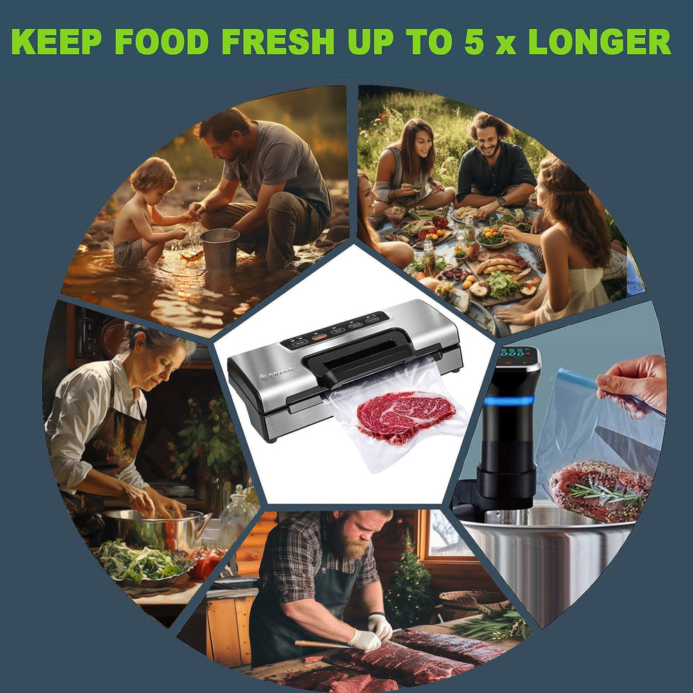 Potane in use vacuum sealing steak to preserve freshness longer