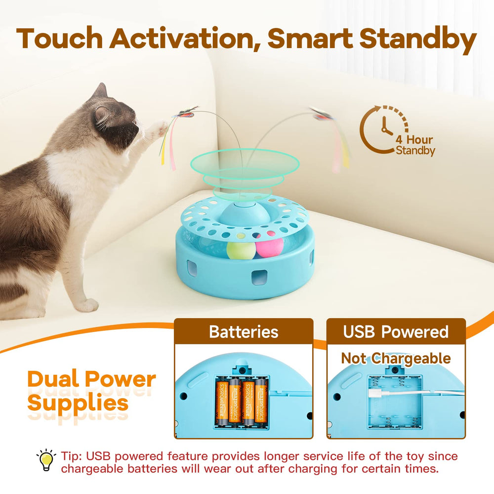 Potaroma lifestyle shot with cat playing showing engagement and exercise benefit