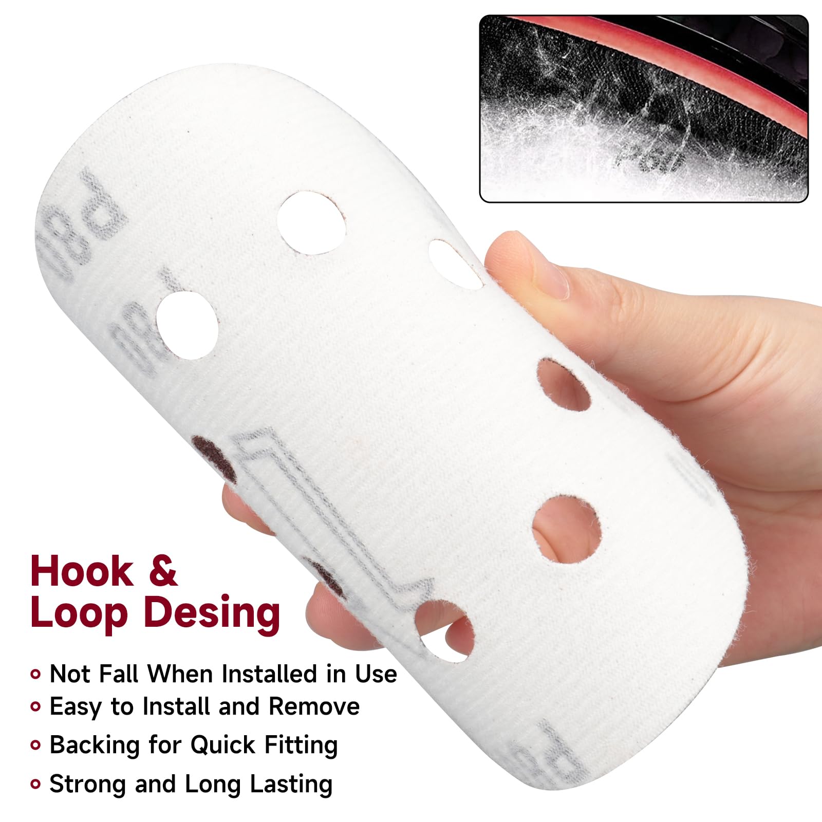 POTUINOM 8-hole sanding disc top view to improve dust extraction efficiency