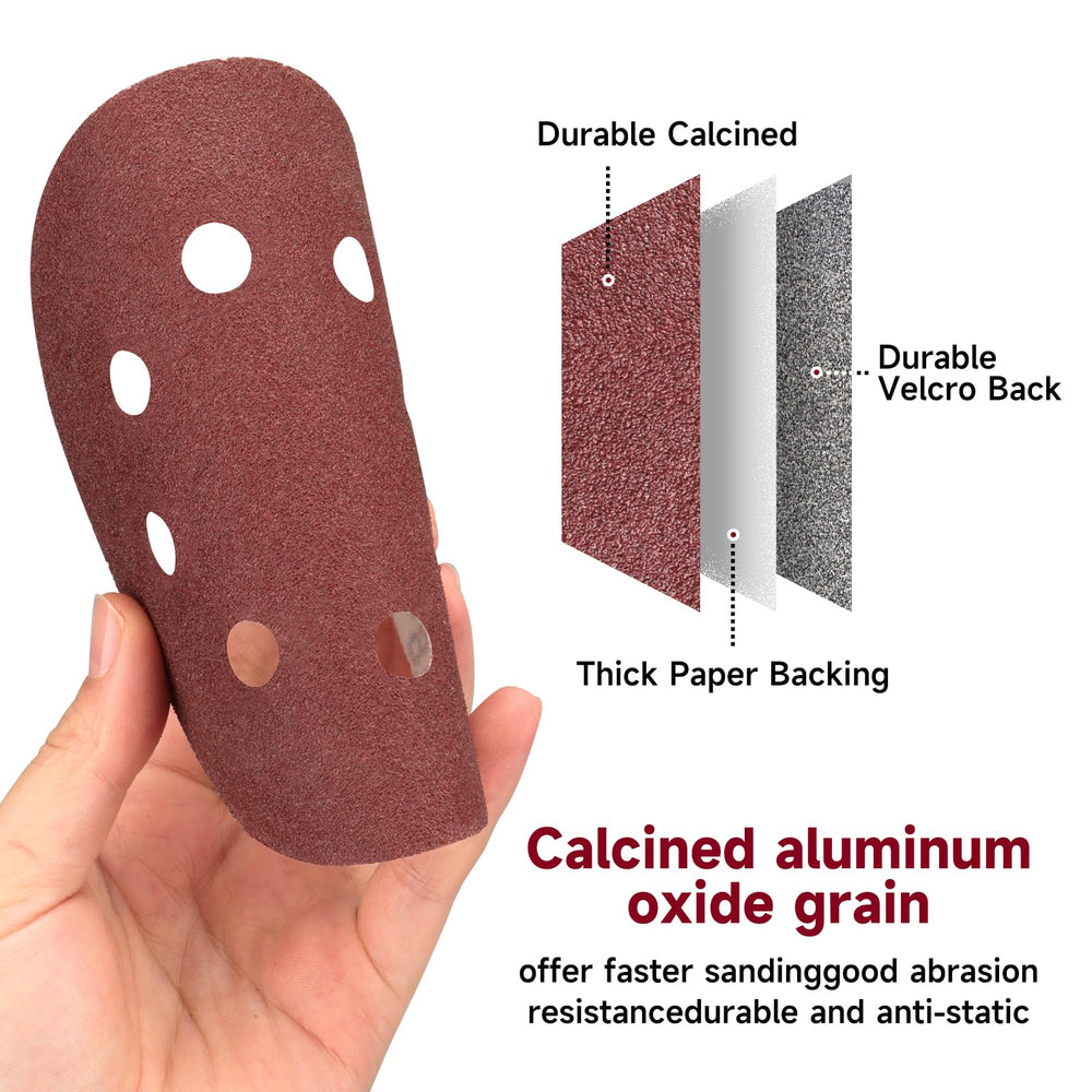 POTUINOM hook-and-loop backing detail for fast disc changes and secure fit