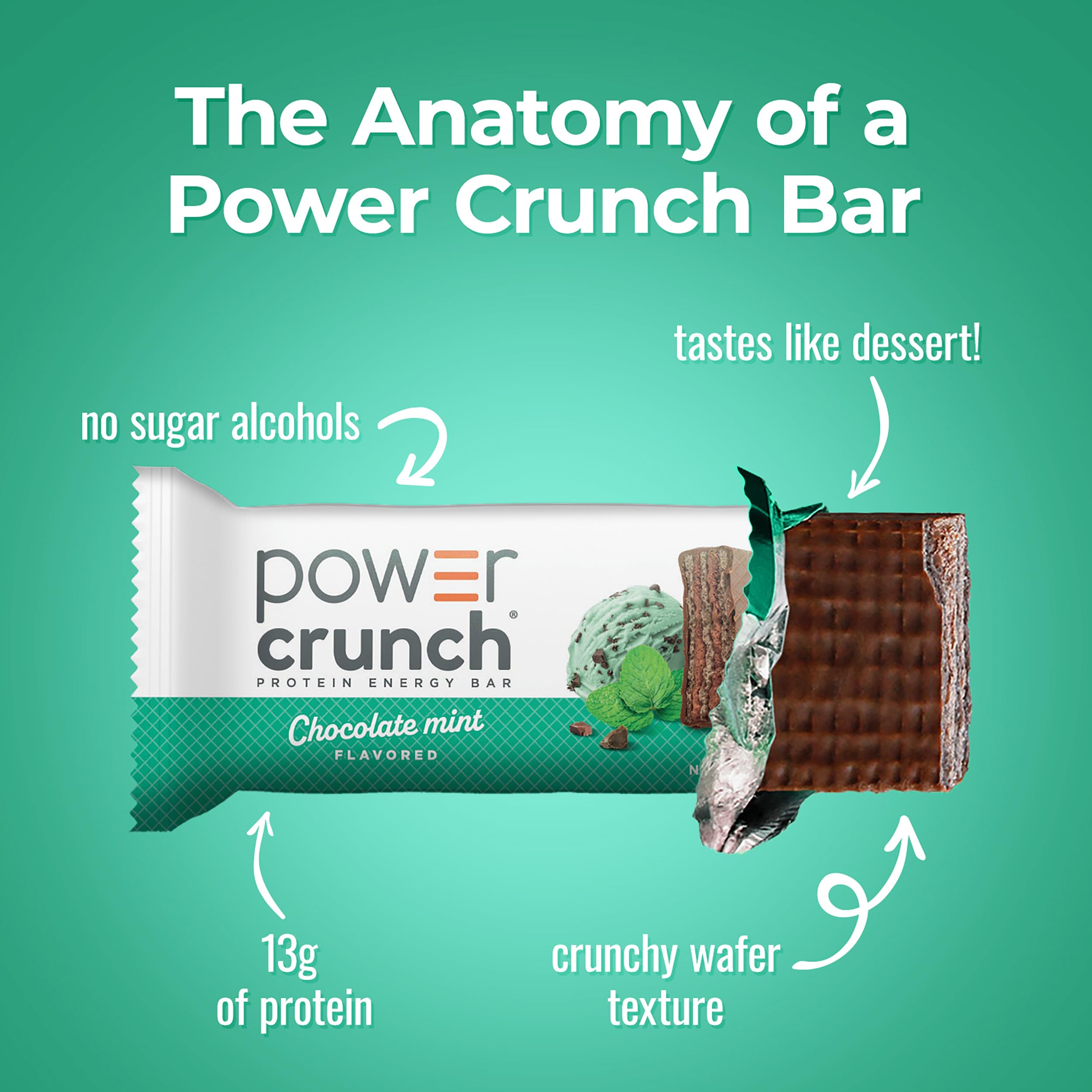 Power Crunch close-up of cream layers highlighting smooth taste and protein blend
