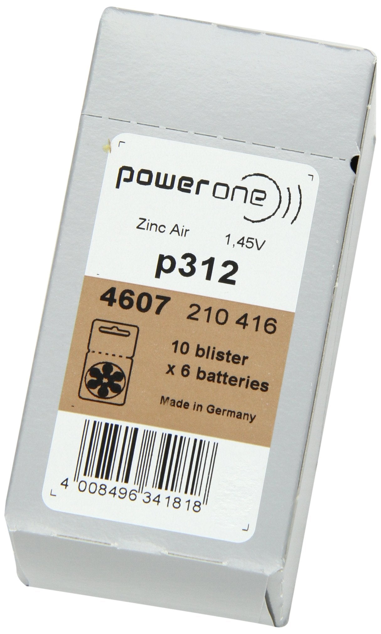 Power One battery inserted in hearing aid illustrating correct fit